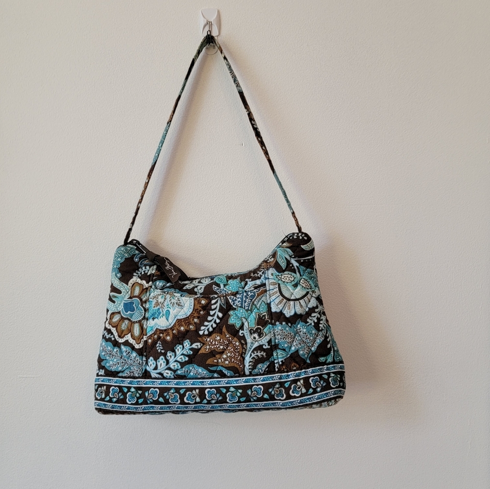 Vera Bradley Brown/Aqua Handbag - Picture 1 of 7